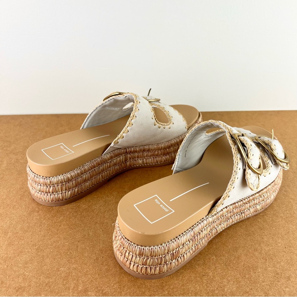 NEW DOLCE VITA BEIGE ESPADRILLE PLATFORM SANDALS - Picture 4 of 13